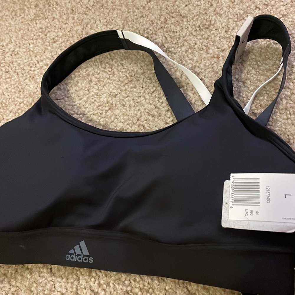 Sports bra, adidas black cross back